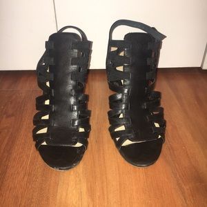 Via Spiga Black Tafari Sandals (Heels)